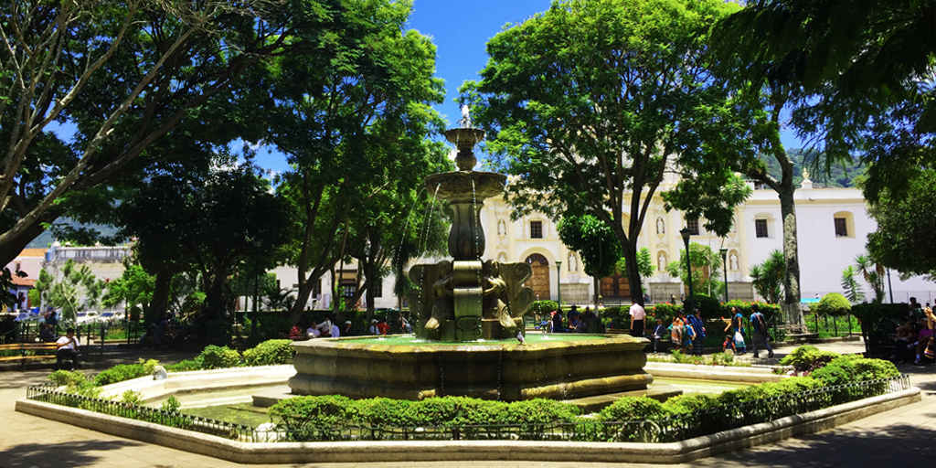 Antigua Travel Blog - Parque Central Fountain