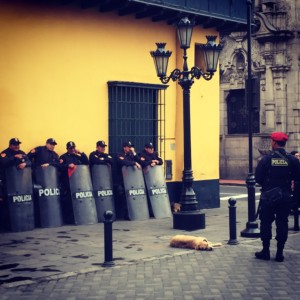 Lima Travel Blog - Peru Pictures - Riot Police